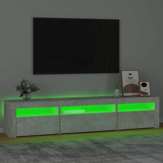 Tv-meubel met LED-verlichting 195x35x40 cm betongrijs 4