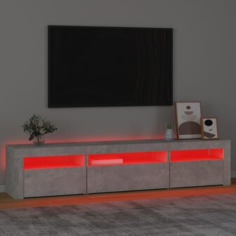 Tv-meubel met LED-verlichting 195x35x40 cm betongrijs 5