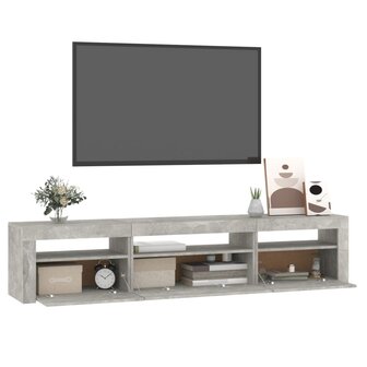 Tv-meubel met LED-verlichting 195x35x40 cm betongrijs 6