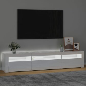 Tv-meubel met LED-verlichting 195x35x40 cm hoogglans wit 3