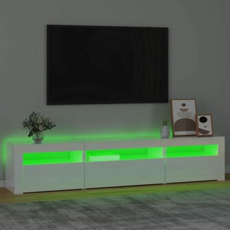 Tv-meubel met LED-verlichting 195x35x40 cm hoogglans wit 4