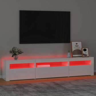 Tv-meubel met LED-verlichting 195x35x40 cm hoogglans wit 5