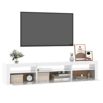 Tv-meubel met LED-verlichting 195x35x40 cm hoogglans wit 6