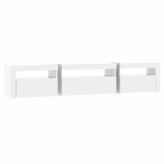 Tv-meubel met LED-verlichting 195x35x40 cm hoogglans wit 8