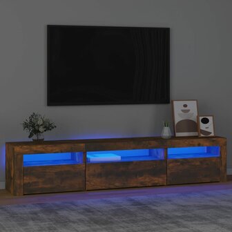 Tv-meubel met LED-verlichting 195x35x40 cm gerookt eikenkleurig 1