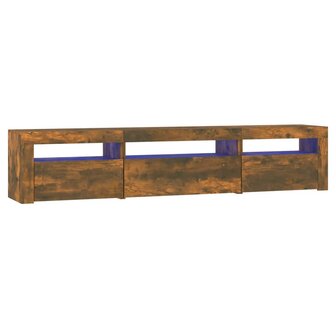 Tv-meubel met LED-verlichting 195x35x40 cm gerookt eikenkleurig 2