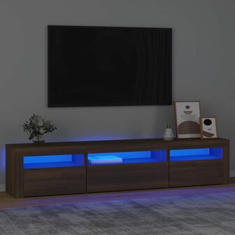 Tv-meubel met LED-verlichting 195x35x40 cm bruin eikenkleur 1