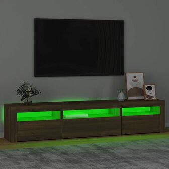 Tv-meubel met LED-verlichting 195x35x40 cm bruin eikenkleur 4