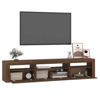 Tv-meubel met LED-verlichting 195x35x40 cm bruin eikenkleur 6