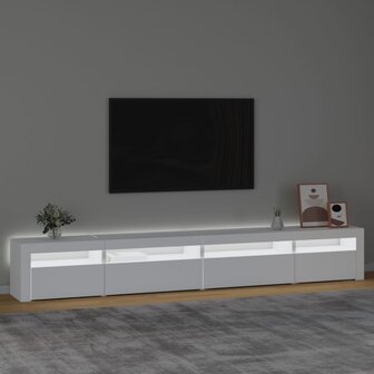 Tv-meubel met LED-verlichting 270x35x40 cm wit 3