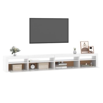 Tv-meubel met LED-verlichting 270x35x40 cm wit 6