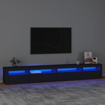 Tv-meubel met LED-verlichting 270x35x40 cm zwart 1