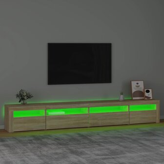 Tv-meubel met LED-verlichting 270x35x40 cm sonoma eikenkleurig 4