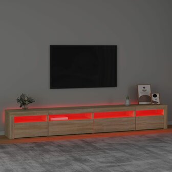 Tv-meubel met LED-verlichting 270x35x40 cm sonoma eikenkleurig 5