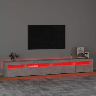 Tv-meubel met LED-verlichting 270x35x40 cm betongrijs 5