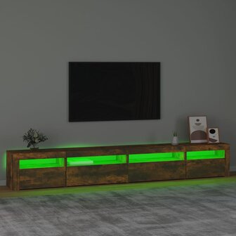 Tv-meubel met LED-verlichting 270x35x40 cm gerookt eikenkleurig 4