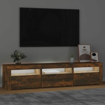 Tv-meubel met LED-verlichting 180x35x40 cm gerookt eikenkleurig 3