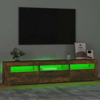 Tv-meubel met LED-verlichting 180x35x40 cm gerookt eikenkleurig 4