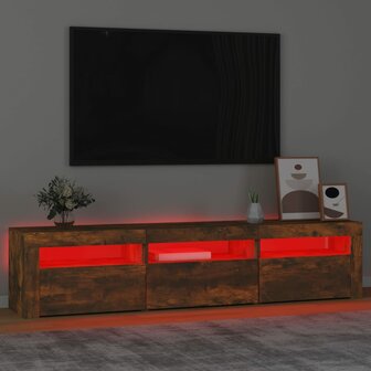 Tv-meubel met LED-verlichting 180x35x40 cm gerookt eikenkleurig 5