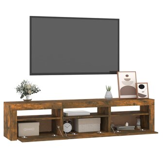 Tv-meubel met LED-verlichting 180x35x40 cm gerookt eikenkleurig 6