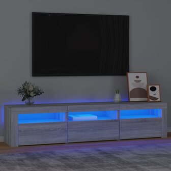 Tv-meubel met LED-verlichting 180x35x40 cm grijs sonoma eiken 1