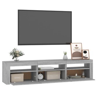 Tv-meubel met LED-verlichting 180x35x40 cm grijs sonoma eiken 6