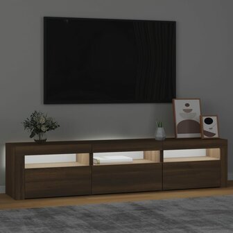 Tv-meubel met LED-verlichting 180x35x40 cm bruin eikenkleur 3