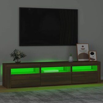 Tv-meubel met LED-verlichting 180x35x40 cm bruin eikenkleur 4