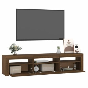 Tv-meubel met LED-verlichting 180x35x40 cm bruin eikenkleur 6