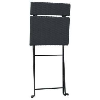 Bistrostoelen 4 st inklapbaar poly rattan en staal zwart 5