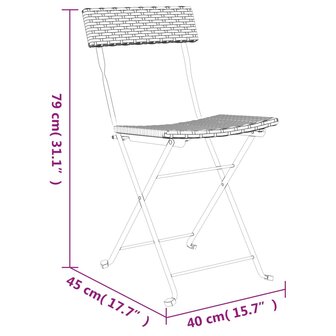 Bistrostoelen 6 st inklapbaar poly rattan en staal zwart 9