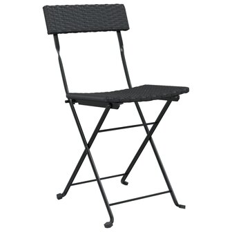 Bistrostoelen 8 st inklapbaar poly rattan en staal zwart 3