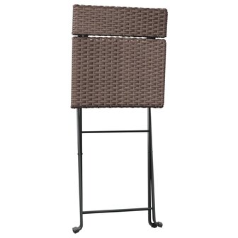 Bistrostoelen 4 st inklapbaar poly rattan en staal bruin 5