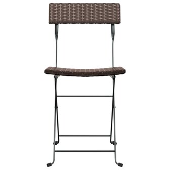 Bistrostoelen 6 st inklapbaar poly rattan en staal bruin 4