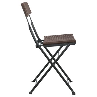 Bistrostoelen 8 st inklapbaar poly rattan en staal bruin 6