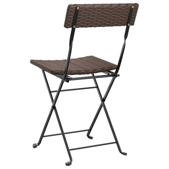 Bistrostoelen 8 st inklapbaar poly rattan en staal bruin 7