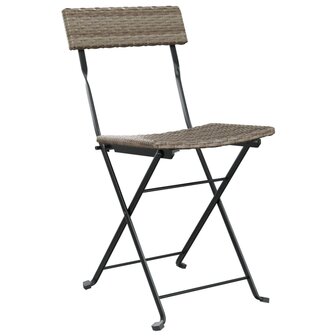 Bistrostoelen 4 st inklapbaar poly rattan en staal grijs 3