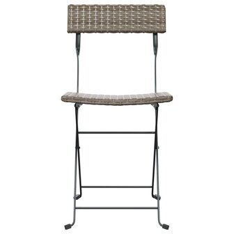 Bistrostoelen 4 st inklapbaar poly rattan en staal grijs 4