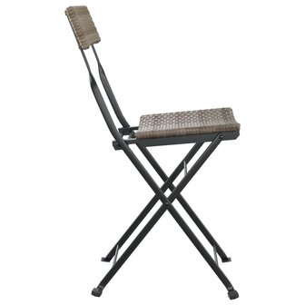 Bistrostoelen 4 st inklapbaar poly rattan en staal grijs 6