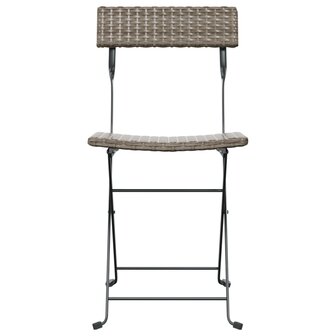 Bistrostoelen 6 st inklapbaar poly rattan en staal grijs 4