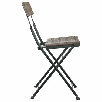 Bistrostoelen 8 st inklapbaar poly rattan en staal grijs 6