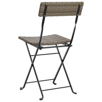 Bistrostoelen 8 st inklapbaar poly rattan en staal grijs 7