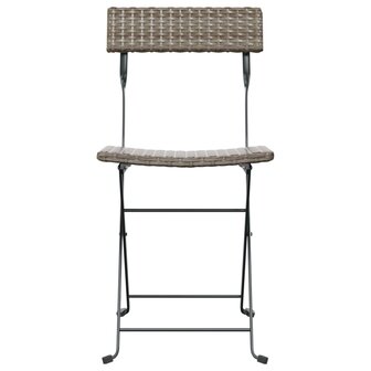 Bistrostoelen 2 st inklapbaar poly rattan en staal grijs 4