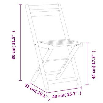 Bistrostoelen 6 st inklapbaar massief acaciahout 10