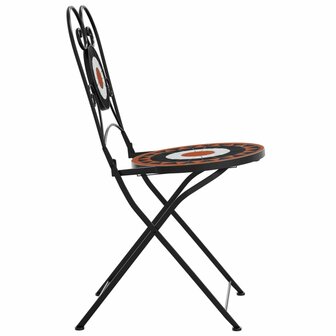 Bistrostoelen 2 st inklapbaar keramiek terracottakleurig en wit 6