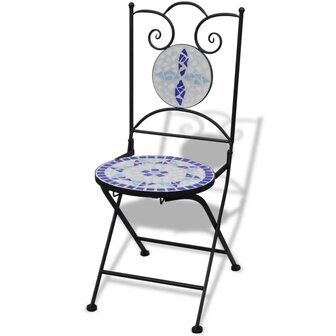 Bistrostoelen inklapbaar 2 st keramiek blauw en wit 2