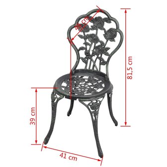 Bistrostoelen 2 st gietaluminium groen 6