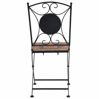 Bistrostoelen moza&iuml;ek 2 st oranje en grijs 5