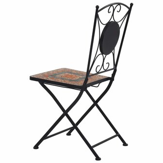 Bistrostoelen moza&iuml;ek 2 st oranje en grijs 6