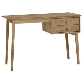 Bureau met 2 lades 110x52x75 cm massief teakhout 1